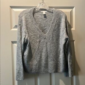 Gray V-Neck Women's Sweater